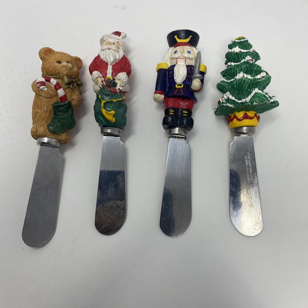 Boston Warehouse Christmas Set Of 4 Cheese Butter Knife